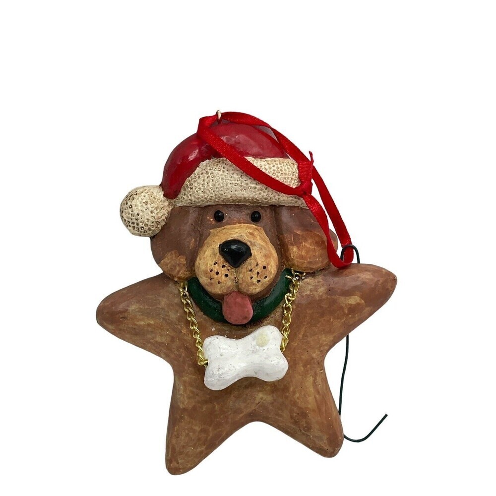 Christmas Dog Ornament 4.5” Made By Kurt Adcea RARE